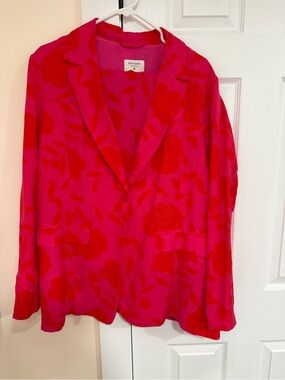 Target X kate spade fuchsia blazer with red floral print